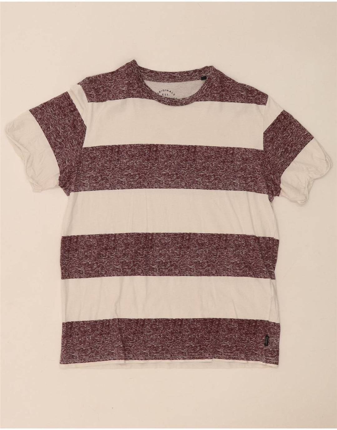 Tricou Jack & Jones pentru bărbați Top, mediu alb, bumbac cu dungi