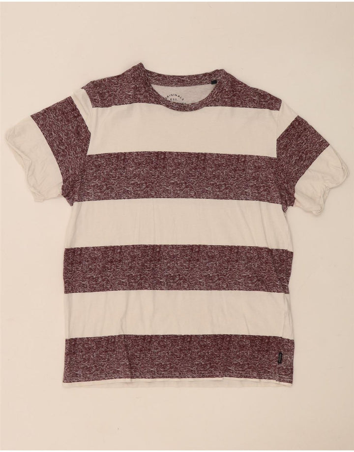 Tricou Jack & Jones pentru bărbați Top, mediu alb, bumbac cu dungi