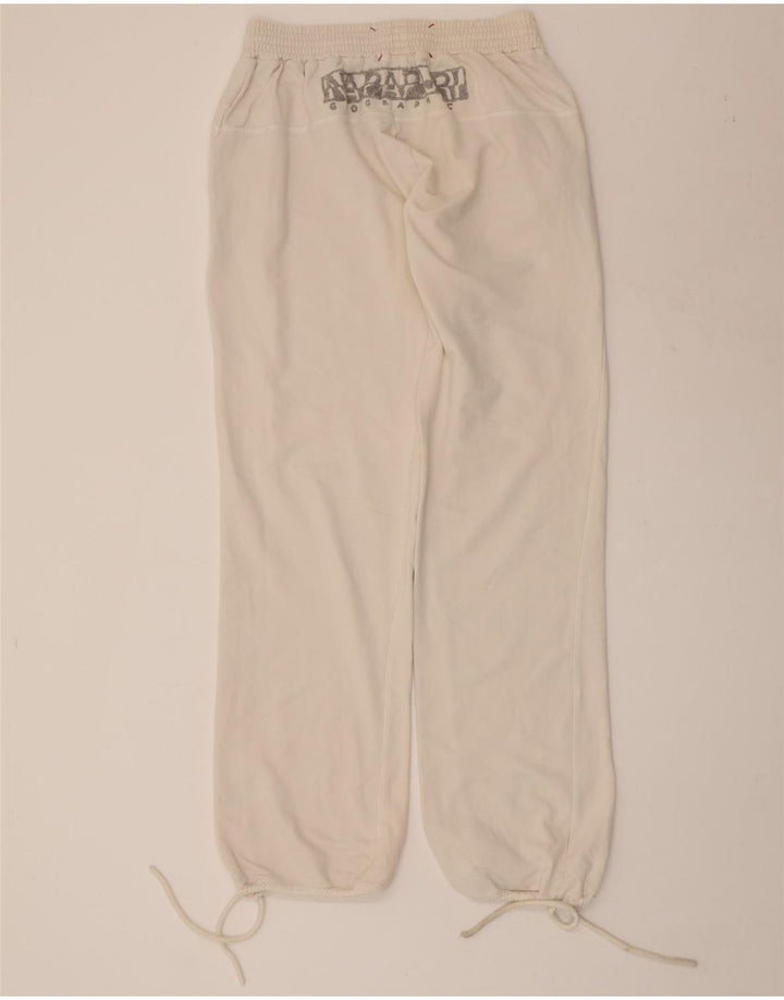 NAPAPIJRI Pantaloni de trening grafic pentru femei Joggeri UK 12 Medium White