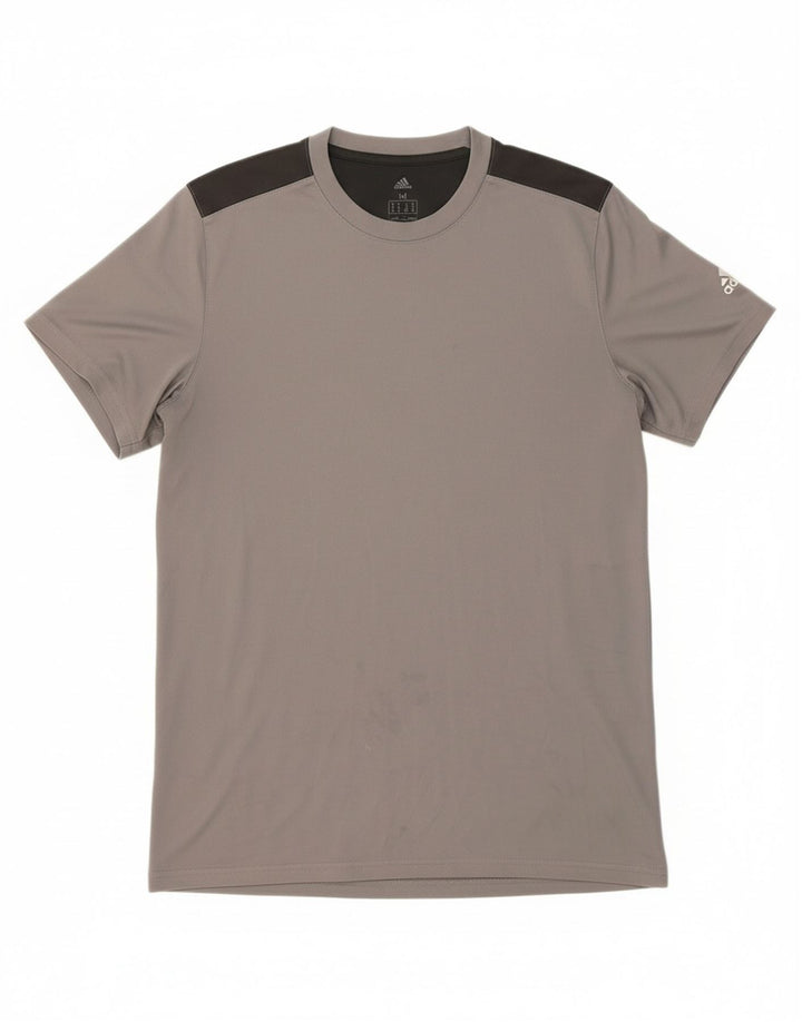 ADIDAS Mens Climalite T-Shirt Top Medium Grey Colourblock