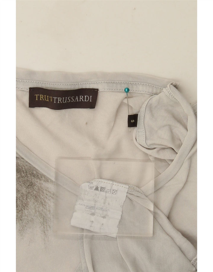 TRUSSARDI Tricou grafic pentru bărbați Top mic bumbac gri
