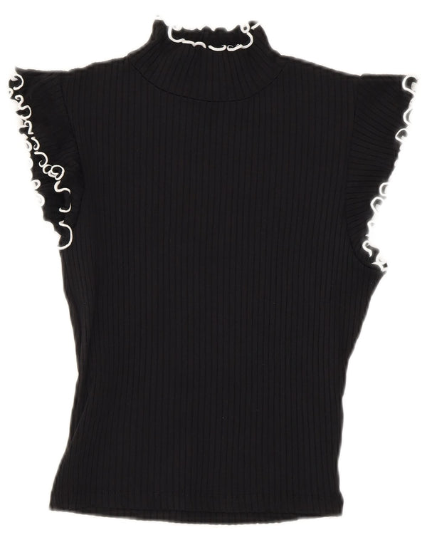 Bluză Crop Top Femei Zara UK 8 Mic Poliamidă Neagră