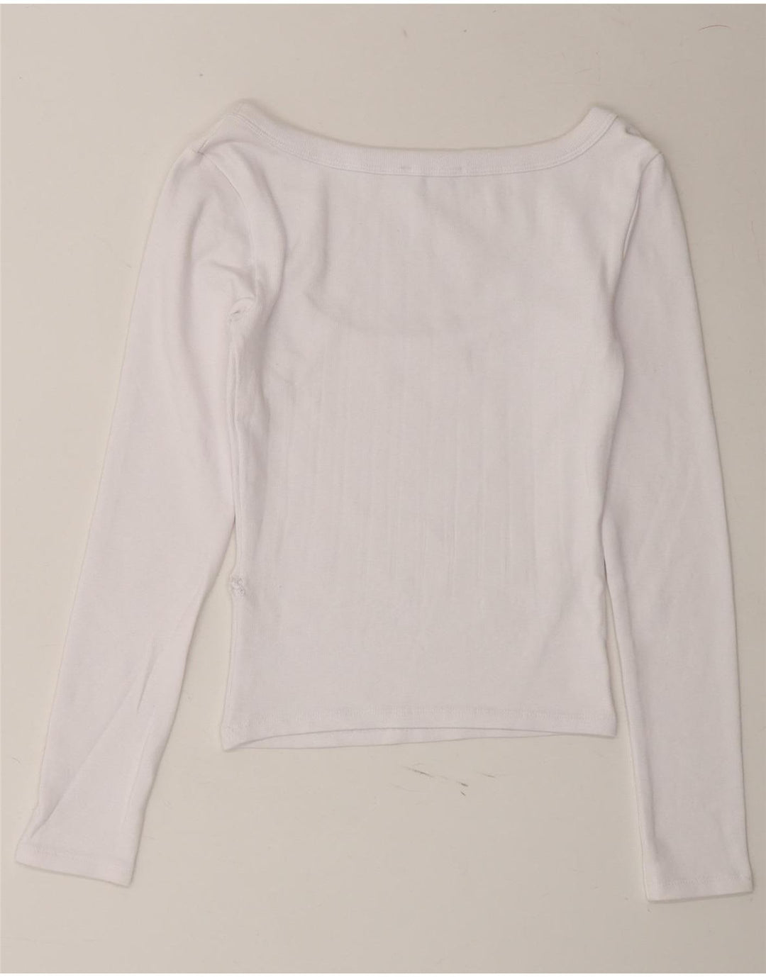ZARA Womens Crop Top Long Sleeve UK 8 Small White Vintage Zara and Second-Hand Zara from Messina Hembry 
