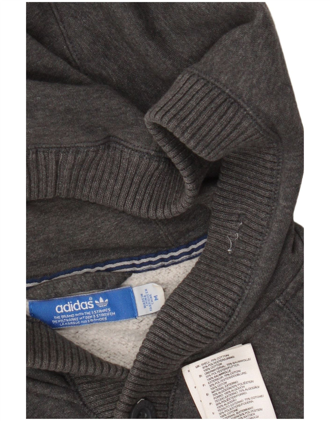Jachetă pentru trening Adidas pentru bărbați, bumbac, gri mediu