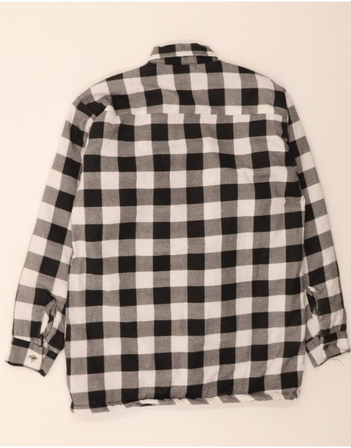 VINTAGE Mens Lumberjack Flannel Shirt Medium Black Gingham Cotton Vintage Vintage and Second-Hand Vintage from Messina Hembry 