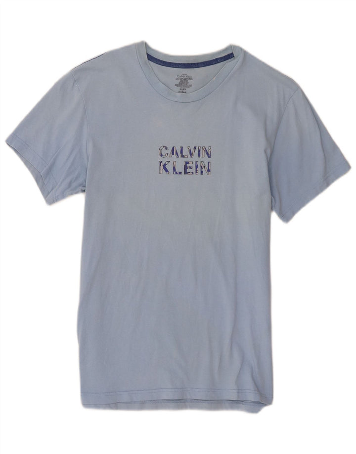 Tricou grafic Calvin Klein pentru bărbați Top din bumbac albastru mediu