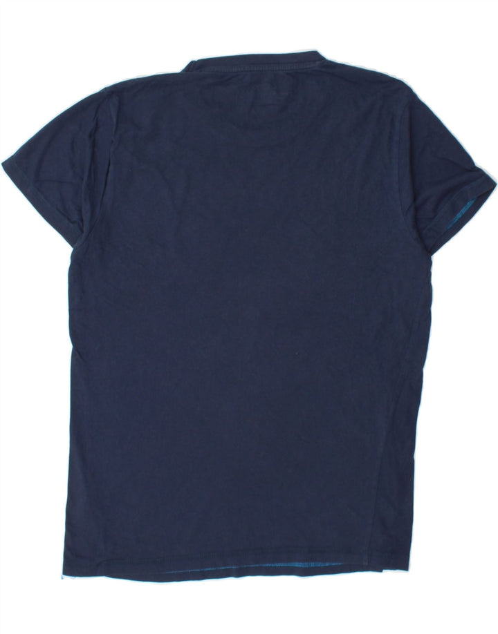 JACK & JONES Mens Graphic T-Shirt Top Medium Navy Blue Cotton Vintage Jack & Jones and Second-Hand Jack & Jones from Messina Hembry 