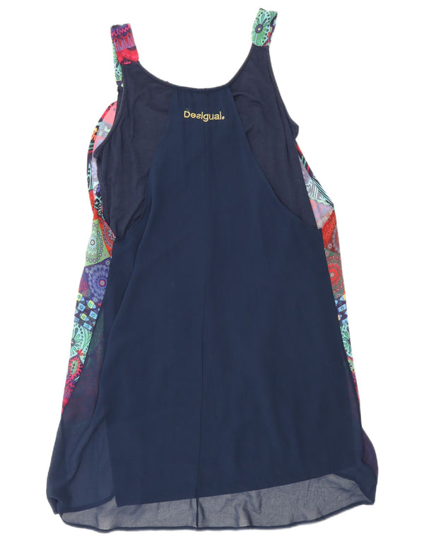 Rochie de soare fără mâneci cu grafică Desigual pentru femei EU 44 XL Bleumarin Geometric