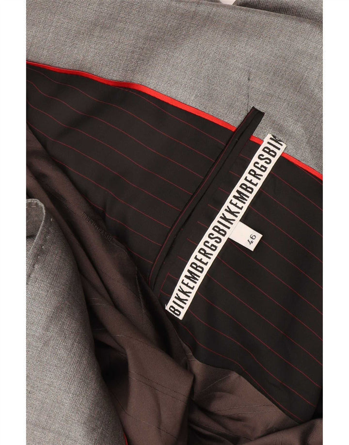 Costum pentru bărbați Bikkembergs 1 buton 2 piese IT 46 Mic L34 L36 Lână gri