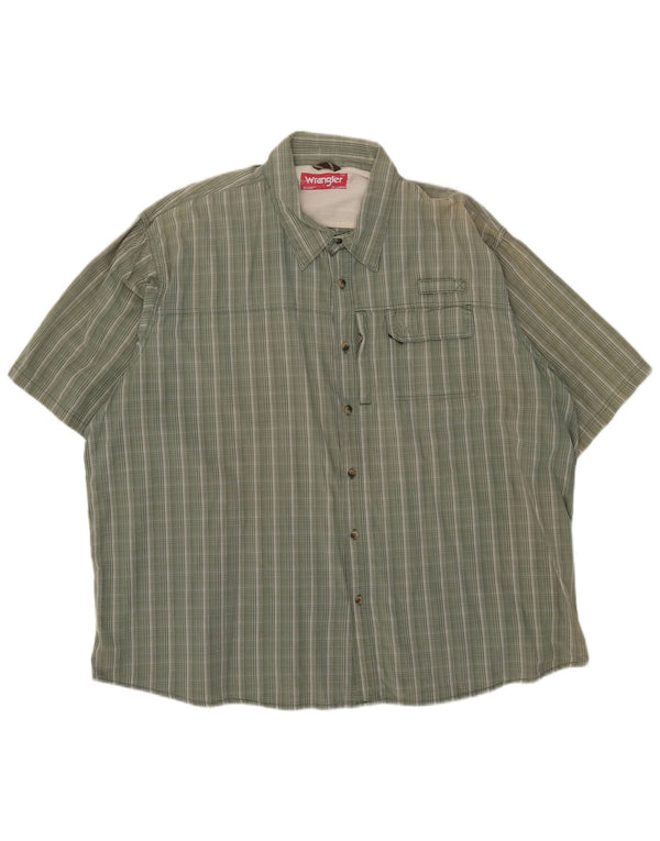 Cămașă cu mânecă scurtă Wrangler pentru bărbați, cu dungi verzi 3XL