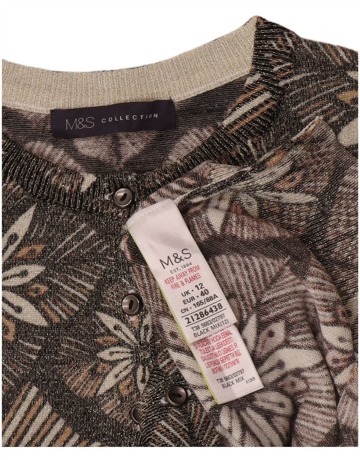 Pulover cardigan pentru femei Marks & Spencer UK 12, gri mediu, viscoză florală