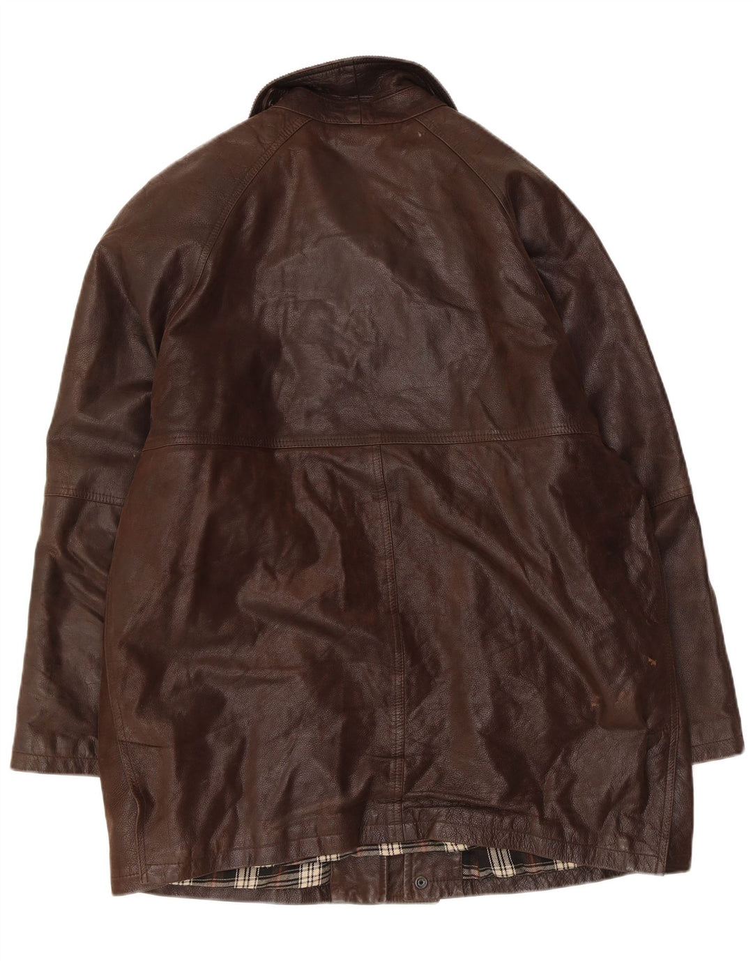 Jachetă de piele vintage pentru bărbați IT 50 din piele maro mare