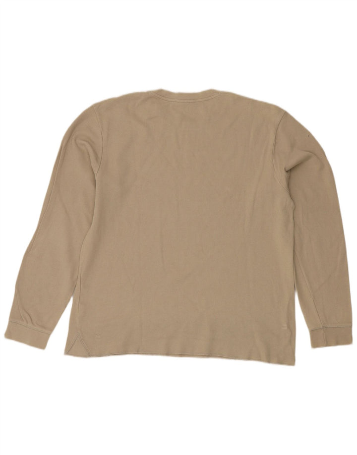 ZARA Mens Top Long Sleeve Large Green Cotton