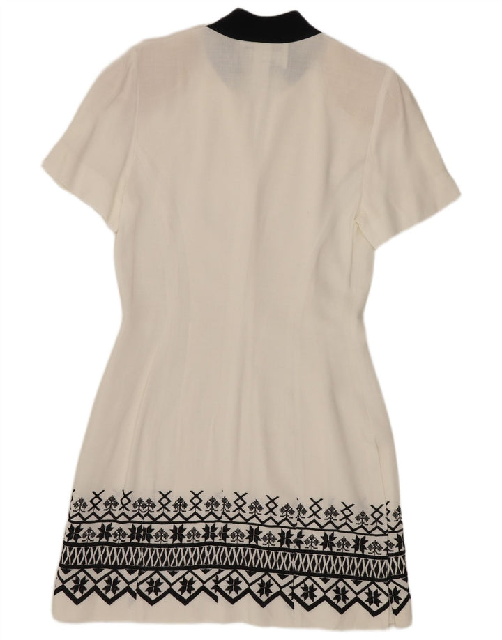 Gattinoni Rochie Teacă Femei Mâneci Scurte IT 44 Medium Alb Geometric