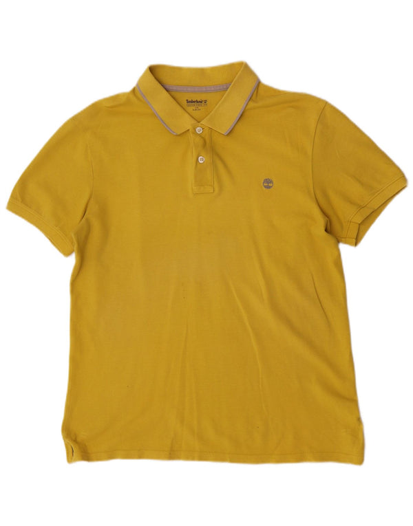 Tricou polo Timberland pentru bărbați, cu mânecă scurtă, slim, din bumbac galben mare