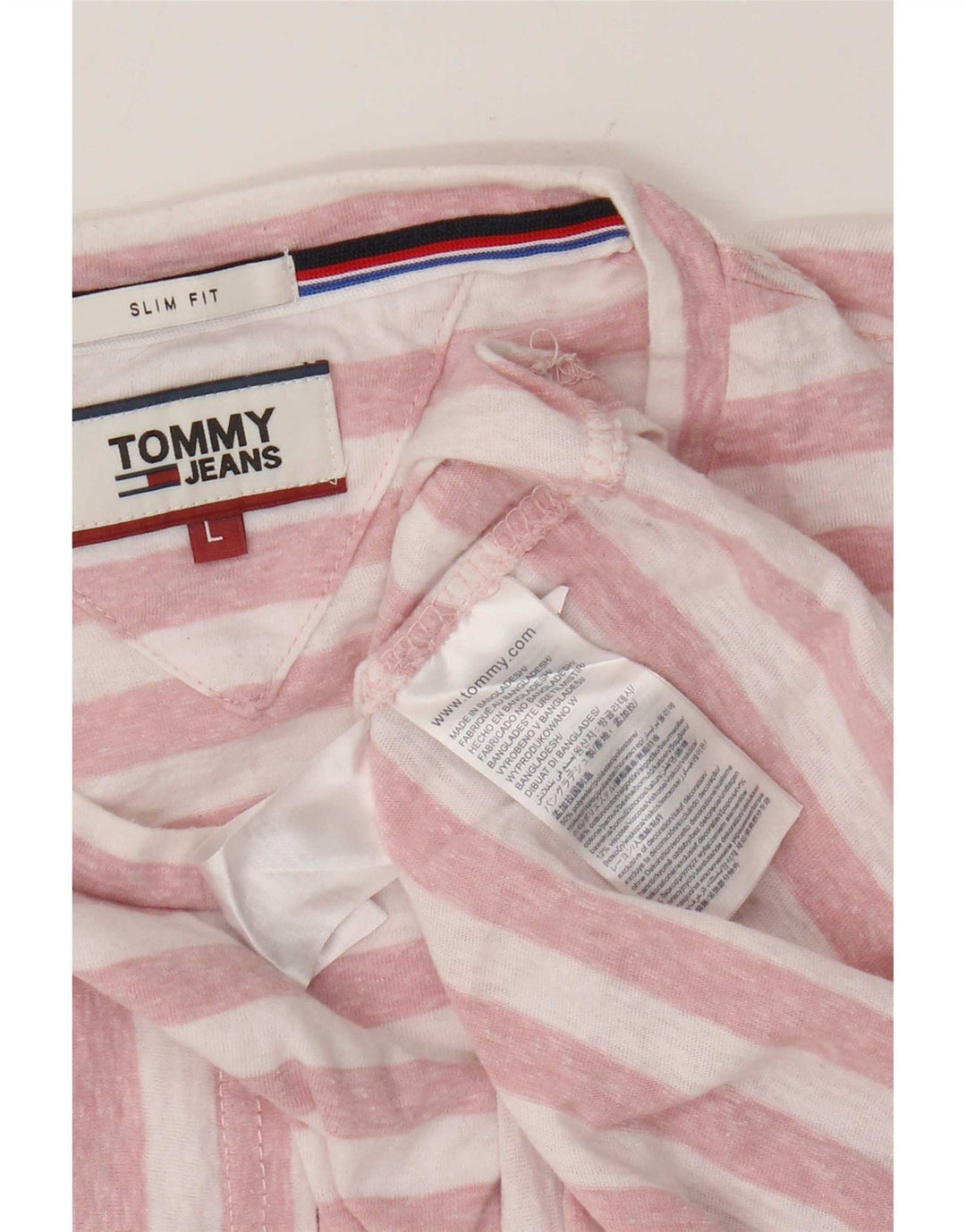 Tricou Tommy Hilfiger pentru bărbați Top mare, roz, poliester cu dungi