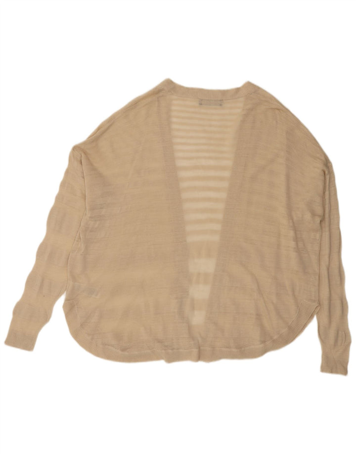 MARKS & SPENCER Pulover cardigan supradimensionat pentru femei UK 18 XL Bej cu dungi