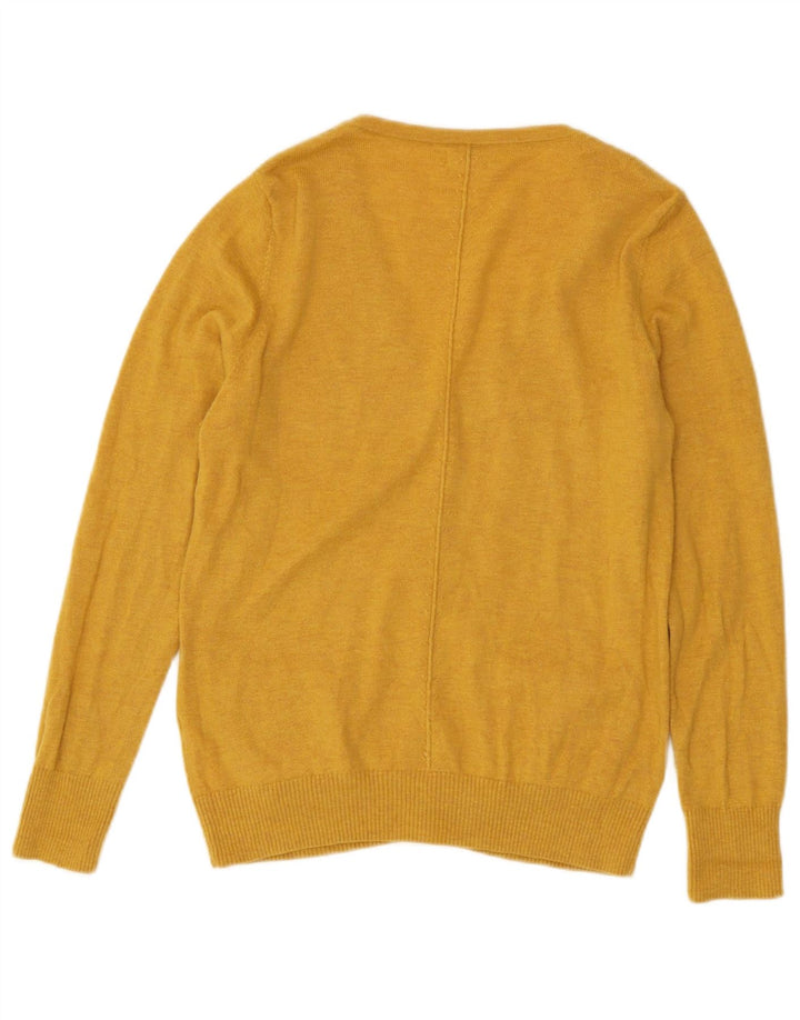 Pulover cardigan pentru femei Fat Face UK 12 Lână galbenă medie
