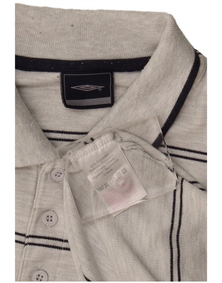 Tricou polo pentru bărbați Umbro XL poliester cu dungi gri