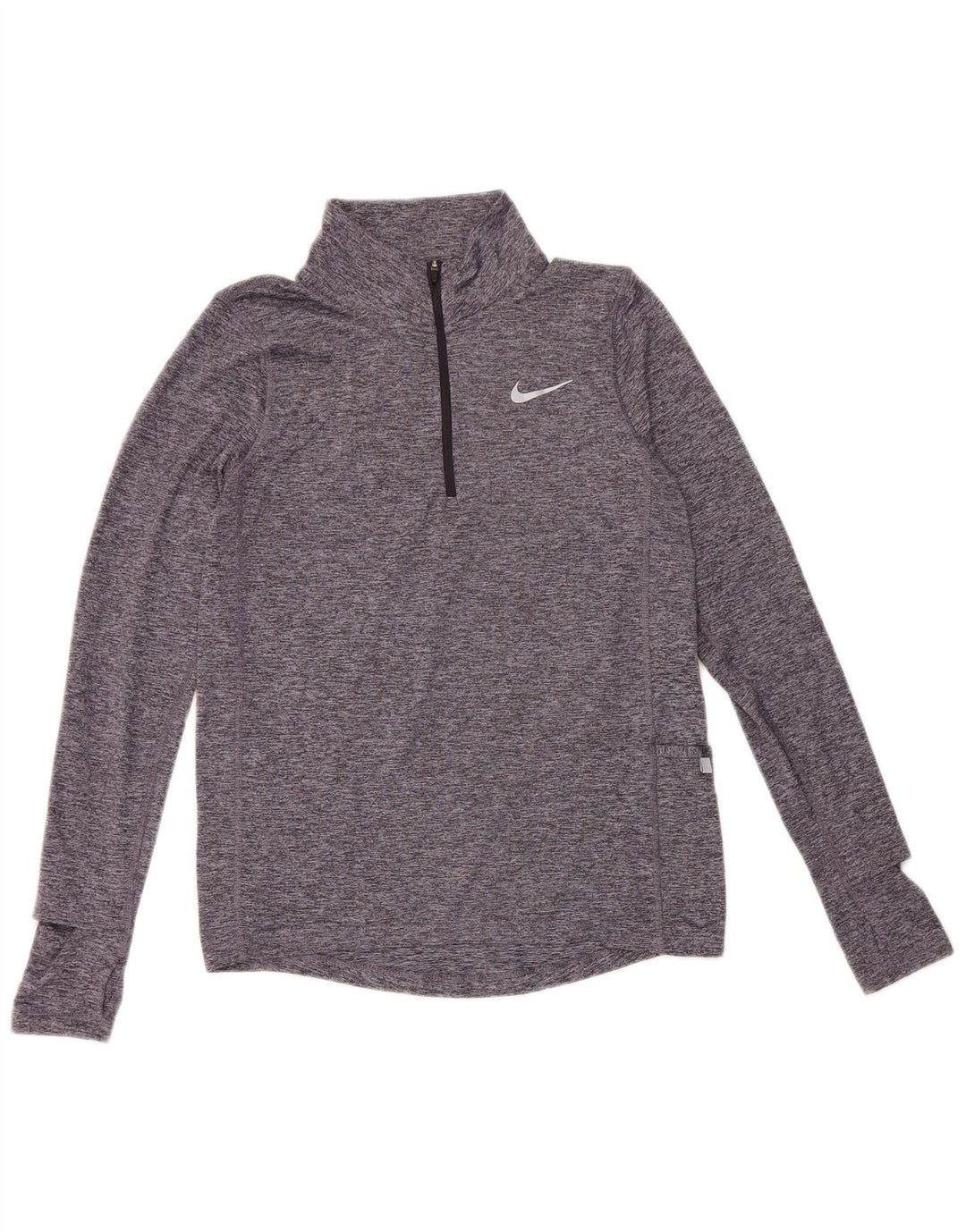 Tricou pentru bărbați Nike Dri Fit, cu fermoar și gât, cu mânecă lungă, XS, poliester cu pată albastru