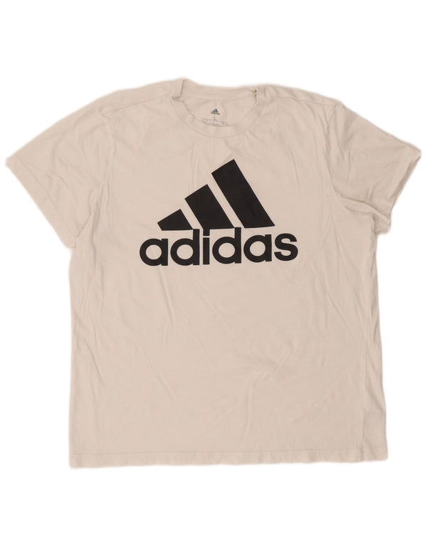 Tricou grafic Adidas pentru femei Top UK 16/18, mare, alb, bumbac