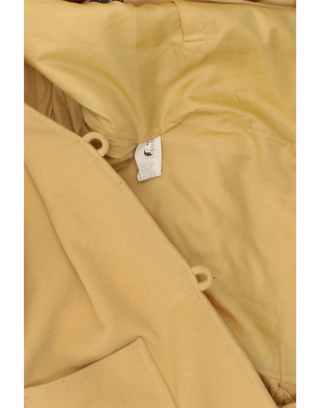 VINTAGE Womens Oversized Overcoat UK 18 XL Yellow Wool Vintage Vintage and Second-Hand Vintage from Messina Hembry 