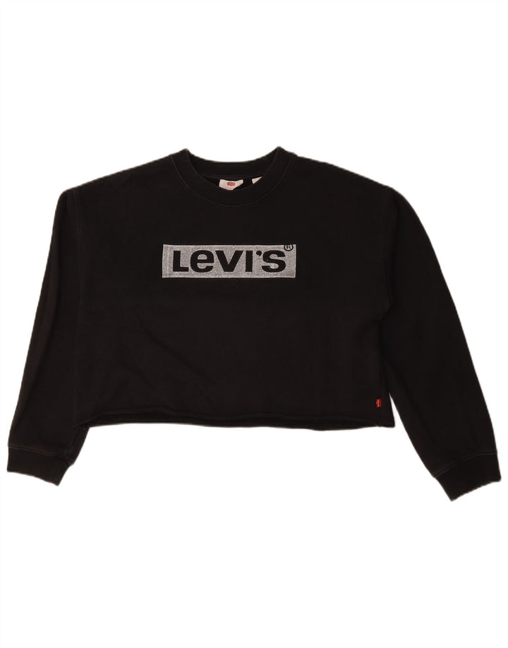 Top cu grafic supradimensionat Levi's pentru femei, cu mânecă lungă, UK 10, mic, negru