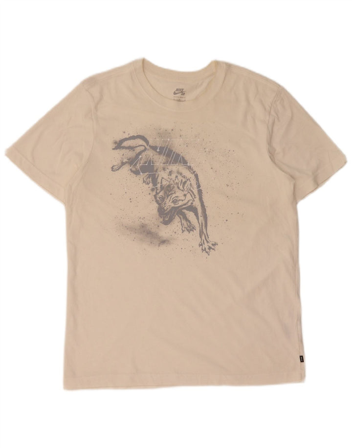 Tricou grafic Nike Dri Fit pentru bărbați Top din bumbac alb mediu