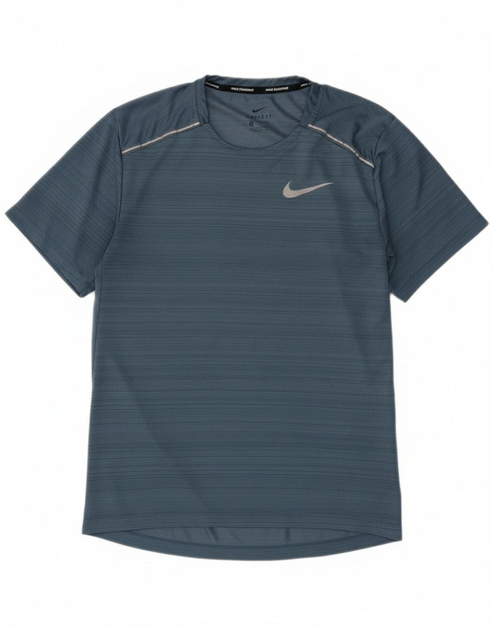 Tricou Nike Dri Fit pentru bărbați Top mic din poliester cu dungi albastre