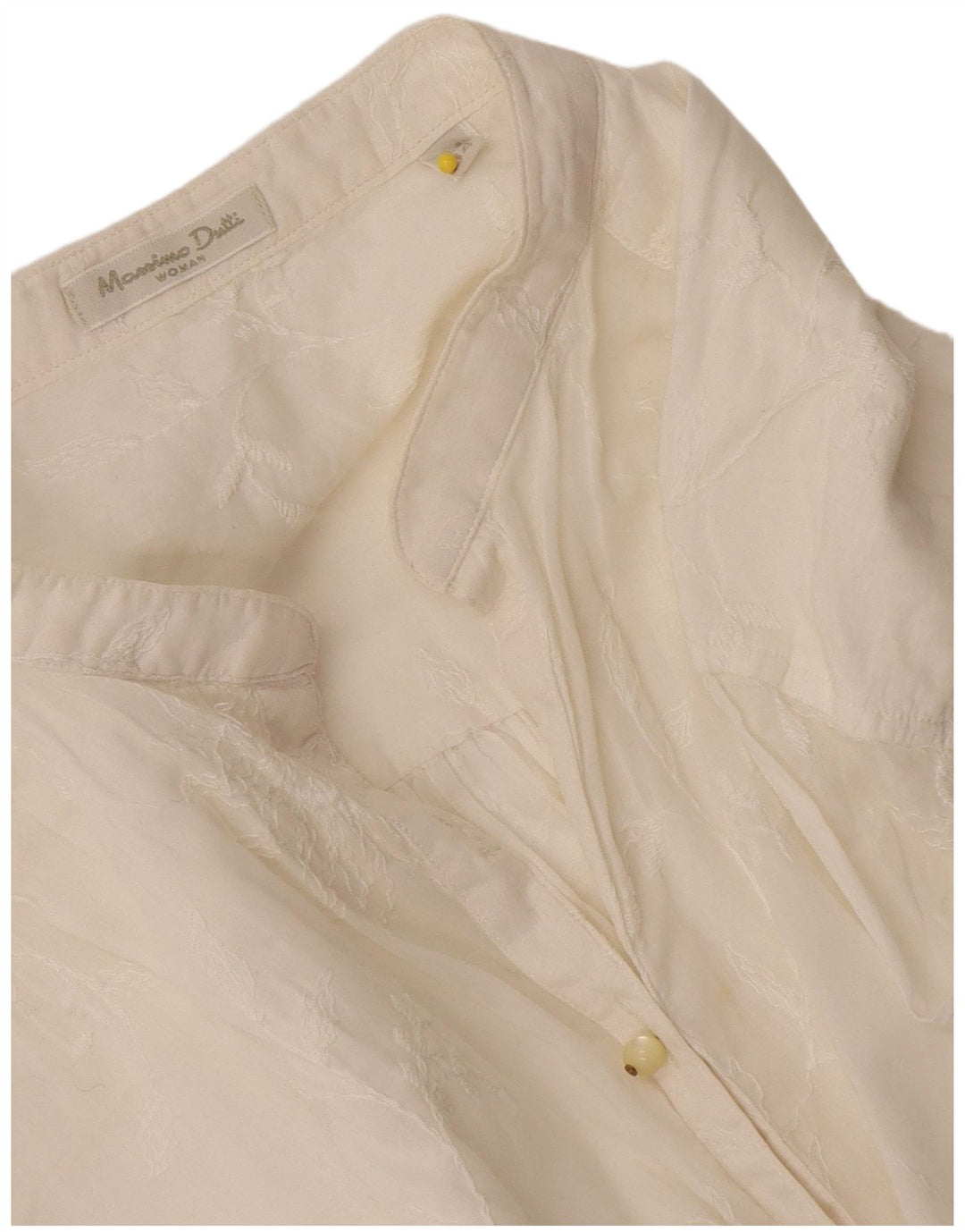 Cămașă Massimo Dutti pentru damă EU 44 XL Alb catifelat Floral