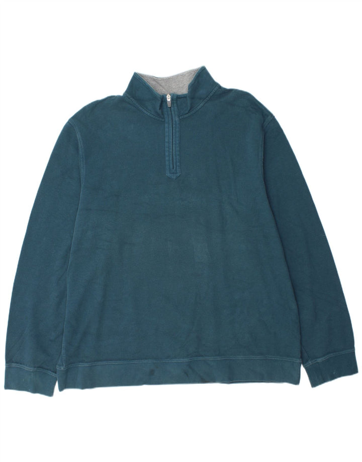 Pulover pentru bărbați IZOD, cu fermoar și gât, bumbac albastru 2XL