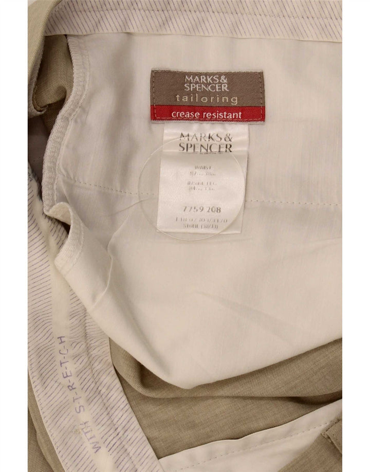 Marks & Spencer Pantaloni drepți pentru bărbați W38 L26 poliester bej