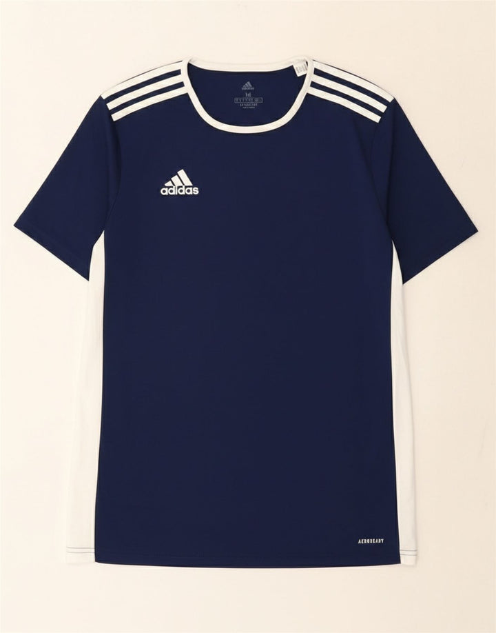 Tricou pentru bărbați Adidas Aeroready Top Mediu Bleumarin Poliester Colorblock