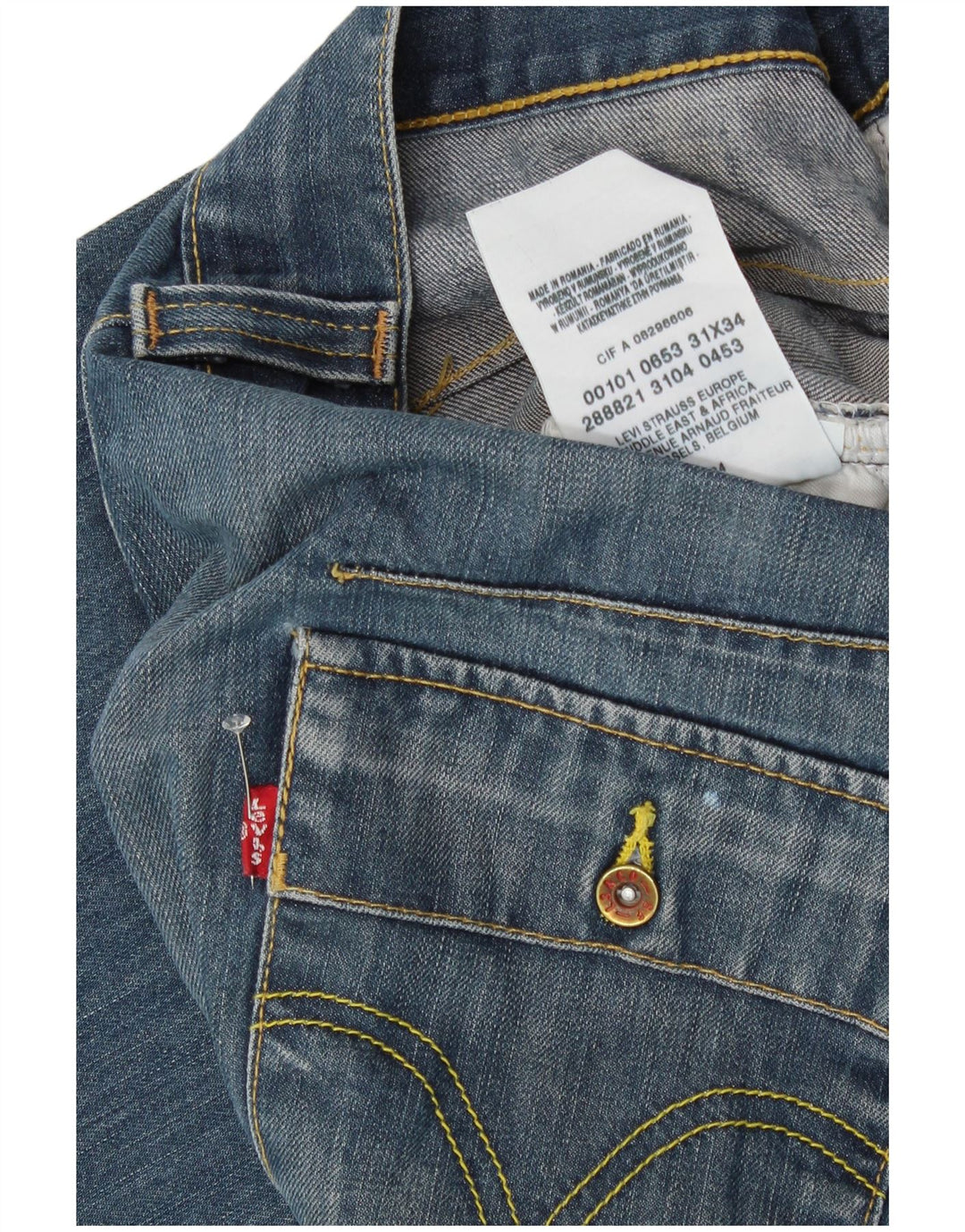 Blugi drepti pentru bărbați Levi's W31 L29 Bumbac albastru