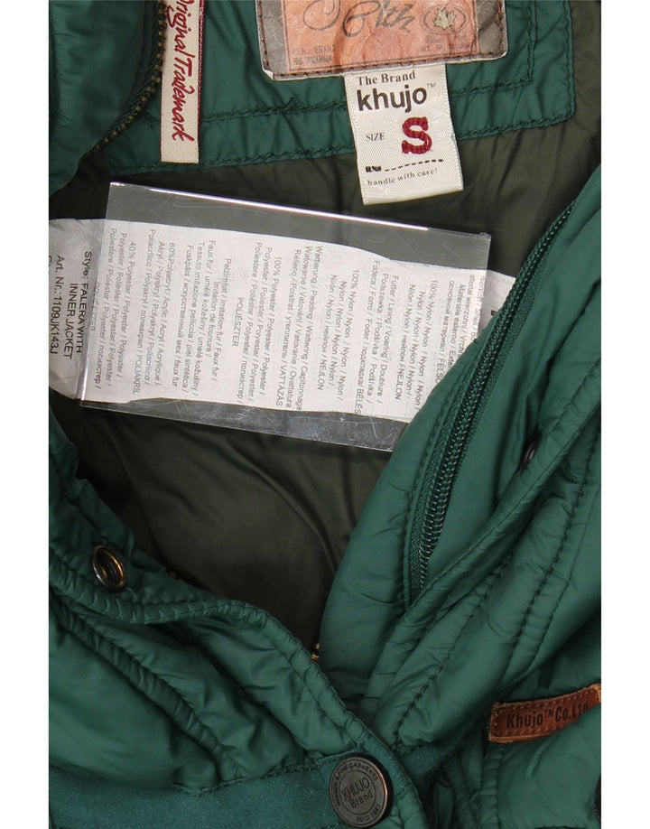 KHUJO Womens Padded Jacket UK 10 Small Green Nylon Vintage KHUJO and Second-Hand KHUJO from Messina Hembry 