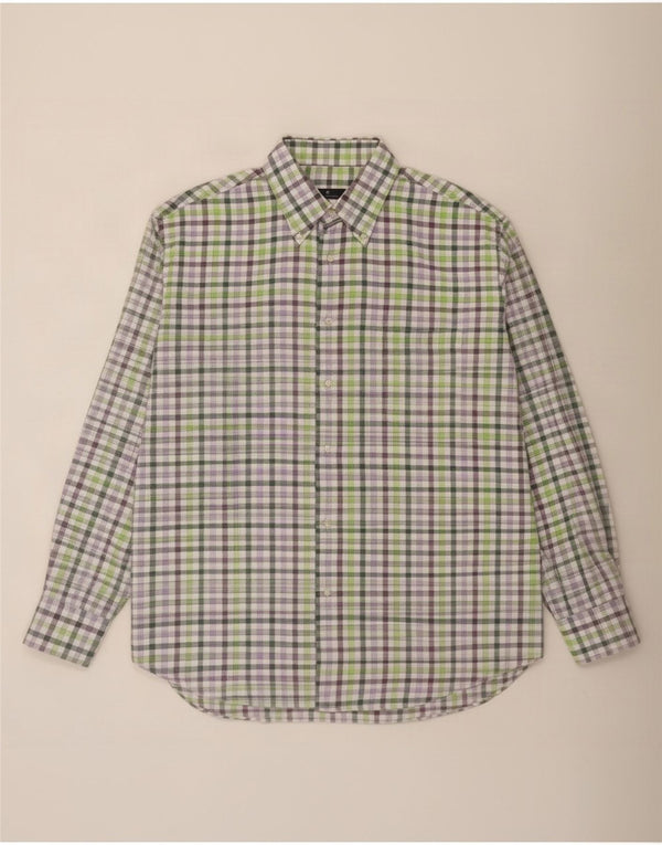 Fabio Inghirami Cămașă de flanel pentru bărbați Mărimea 43 17 XL Verde Gingham