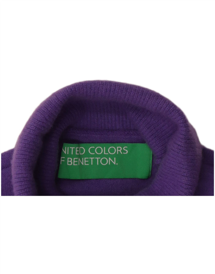 Pulover pentru femei Benetton cu gât rulat, mov mediu, UK 12