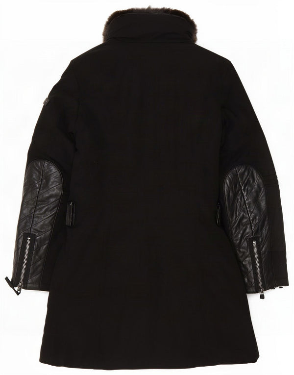 PEUTEREY Womens Padded Parka Jacket IT 44 Medium Black Wool