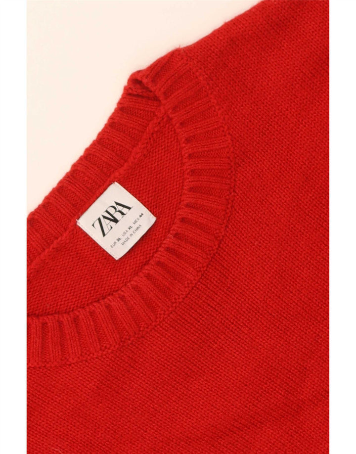 Pulover pentru bărbați Zara cu gât roșu XL