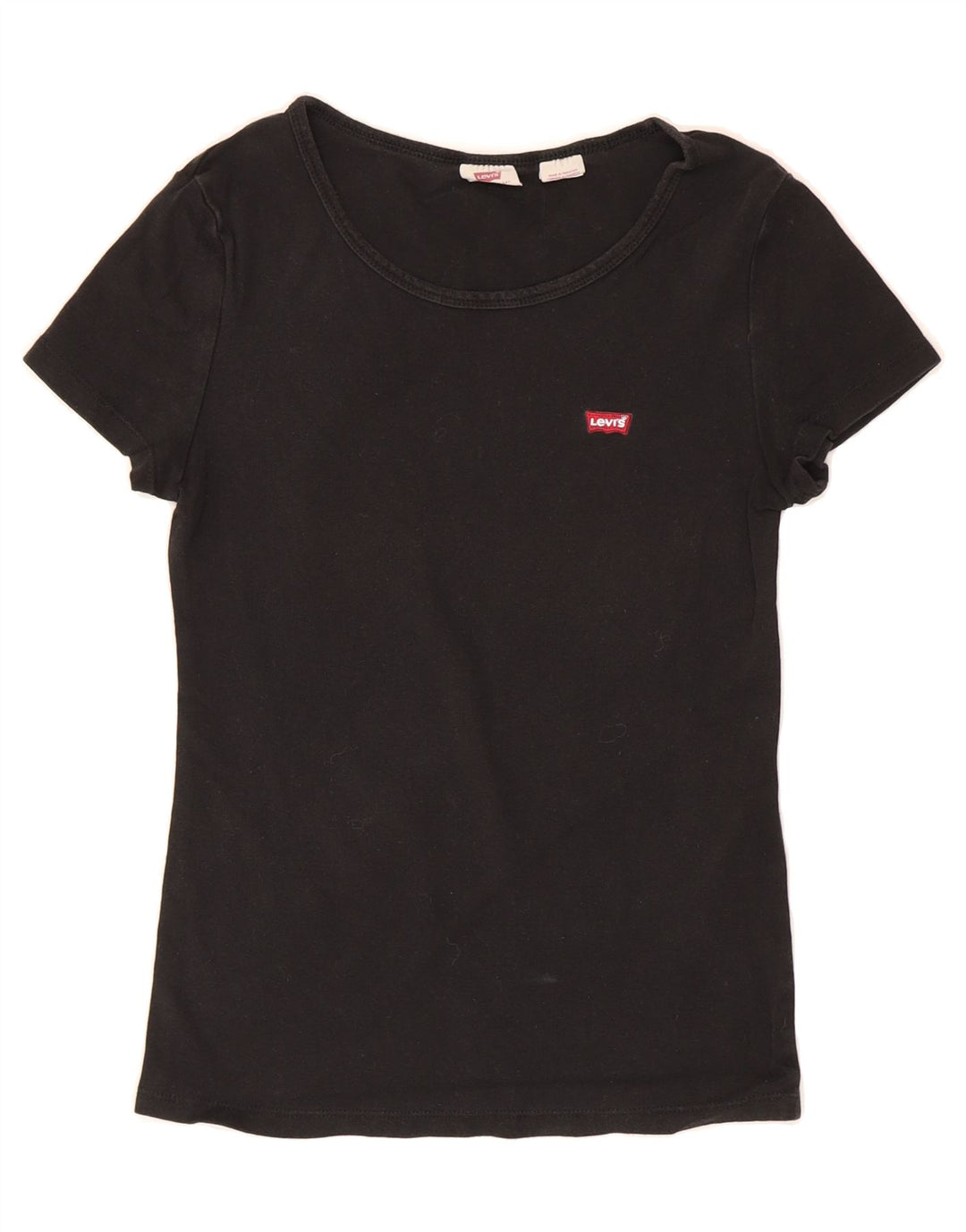LEVI'S Womens T-Shirt Top UK 8 Small Black Cotton Vintage Levi's and Second-Hand Levi's from Messina Hembry 
