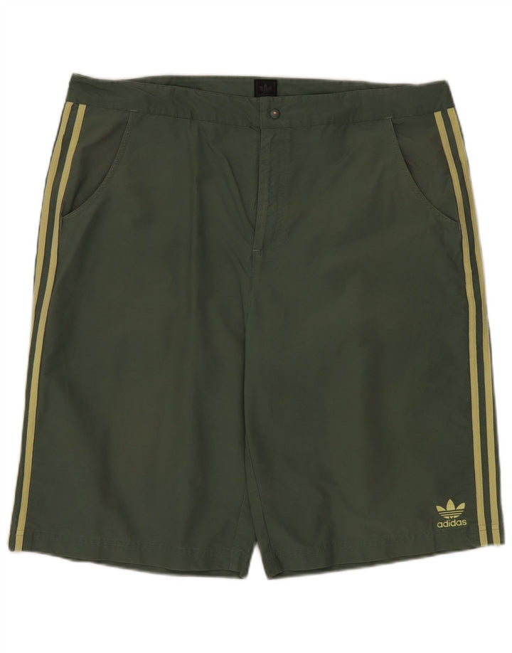 Pantaloni scurți Adidas pentru bărbați XL W40, bumbac color bloc verde