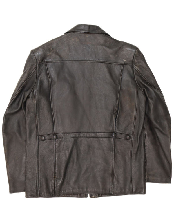 Jachetă de piele vintage pentru bărbați UK 40 Large Black