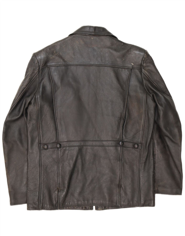 Jachetă de piele vintage pentru bărbați UK 40 Large Black