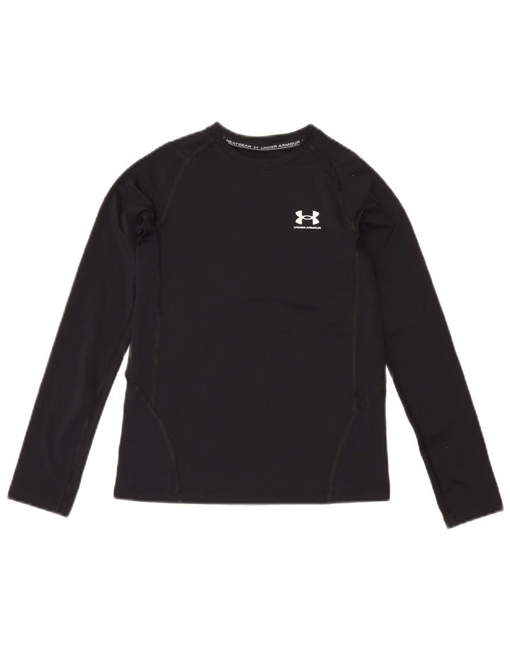 Under Armour Boys Heat Gear Top cu mânecă lungă 9-10 ani mediu negru