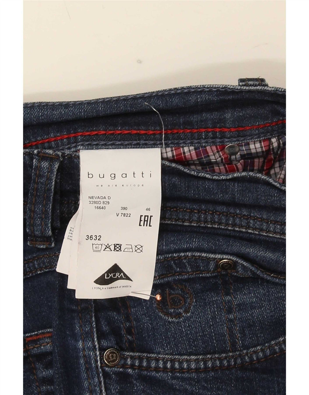 Blugi pentru bărbați Bugatti Nevada drepte W36 L32 bumbac bleumarin