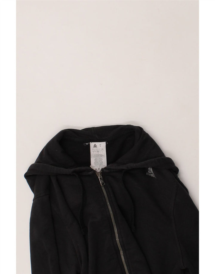 REEBOK Mens Zip Hoodie Sweater Large Black Cotton Vintage Reebok and Second-Hand Reebok from Messina Hembry 