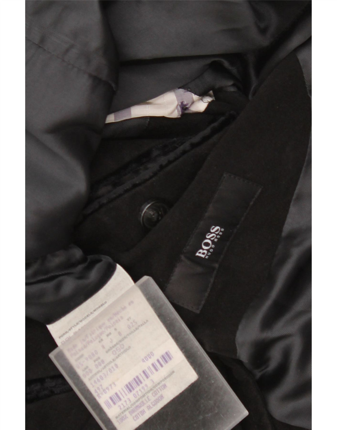Palton pentru bărbați Hugo Boss EU 50, mare, negru, bumbac