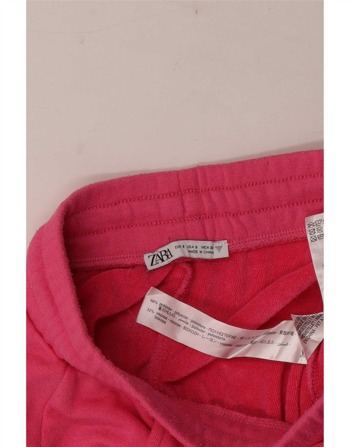 Pantaloni scurti sport Zara pentru femei UK 8 Small Pink Poliester