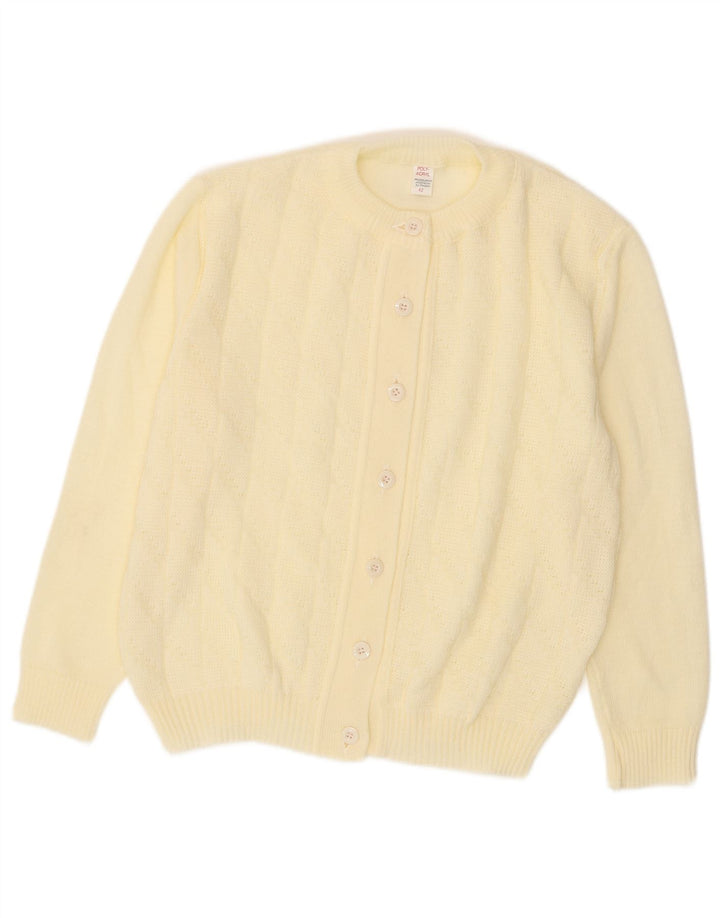 Pulover cardigan pentru femei VINTAGE IT 42 Medium Acrilic alb aproape