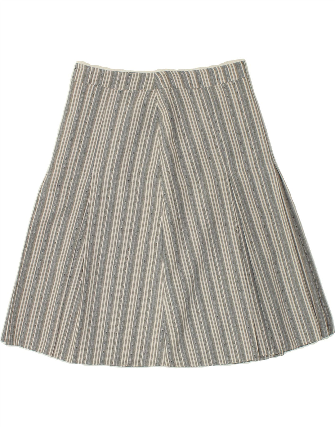 VINTAGE Womens A-Line Skirt EU 40 Medium W32 Grey Striped Vintage Vintage and Second-Hand Vintage from Messina Hembry 